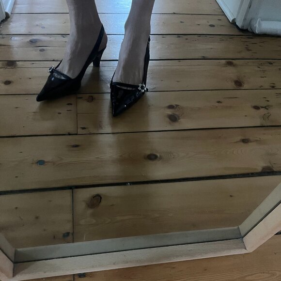 Lisa Says Gah Natalia Pointy Toe Heel - Dark Brown Size 7 - Picture 3 of 6